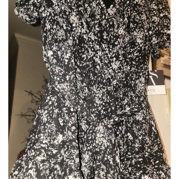 SIMPLY VERA Vera Wang NWT Dress Ruffled Tiered Chiffon Lined Fairy Sz Large Blk - Picture 11 of 16